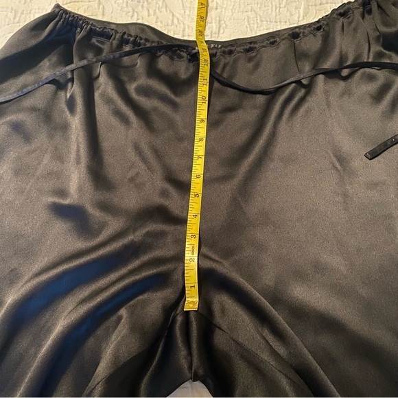 Anne Klein 100% Silk Wide Leg Drawstring Black Pants NWT - 18W - Picture 10 of 13